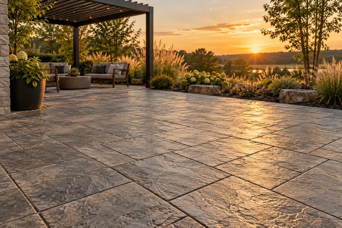 stamped concrete terrace design